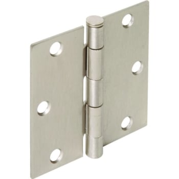 Image for 3-1/2" Residential Plain Bearing Door Hinge Satin Nickel Square Corner Pack Of 2 from HD Supply