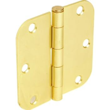 Image for 3-1/2" Residential Plain Bearing Door Hinge Satin Brass 5/8" Radius, Pack Of 2 from HD Supply