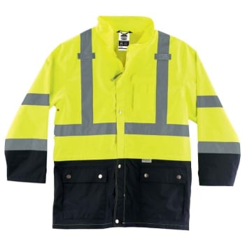 Image for Ergodyne 8365BK M Lime Type R Class 3 Black Front Rain Jacket from HD Supply