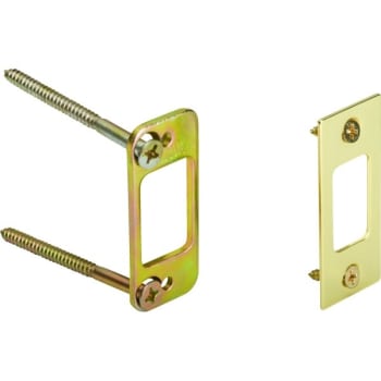 Image for 1-1/8w X 2-3/4"h Deadlock Strike Plate Brass, Package Of 2 Pairs from HD Supply