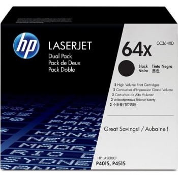 Image for HP 64x Black High-Yield Original Laserjet Toner Cartridge, Package Of 2 from HD Supply