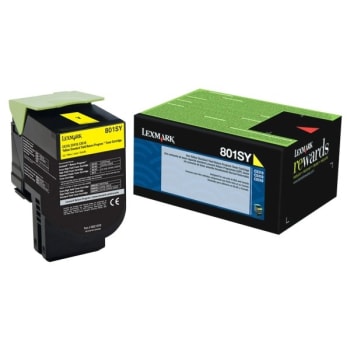 Lexmark™ 80C1SY0 Yellow Standard Yield Return Program Toner Cartridge
