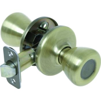 Kwikset® Tylo® Door Knob, Flat Ball, Passage/hall/closet, Grade 3, Metal, Antique Brass
