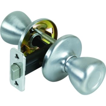 Kwikset® Tylo® Door Knob, Flat Ball, Passage/Hall/Closet, Grade 3, Metal, Satin Chrome