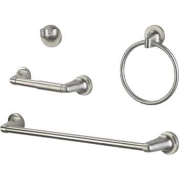 Seasons® 4pc 18 Bath Accessories Kit With Towel Bar In Brushed Nickel