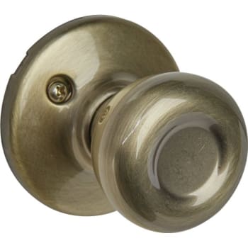 Kwikset® Tylo® Door Knob, Flat Ball, Half Inactive/dummy, Grade 3, Metal, Antique Brass