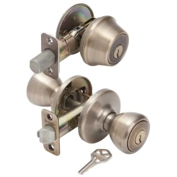 Image for Kwikset® 690T 5 Combo Entry Lock and Deadbolt, 2.375/2.75" Backset, 1.375 to 1.75" THK Door, Metal from HD Supply