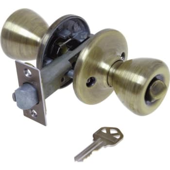 Image for Kwikset® Tylo® Door Knob with SmartKey Security™, Flat Ball, Entry, Grade 3, Metal, Antique Brass from HD Supply