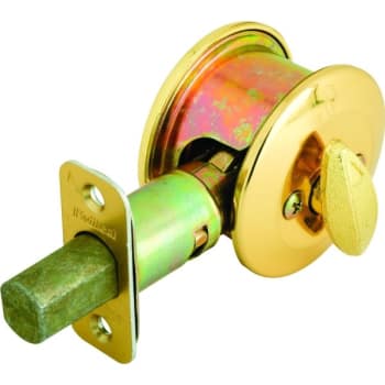 Image for Kwikset® 667 Deadbolt With Thumbturn And Exterior Plate, 2.375/2.75" Backset, Metal, Polished Brass from HD Supply