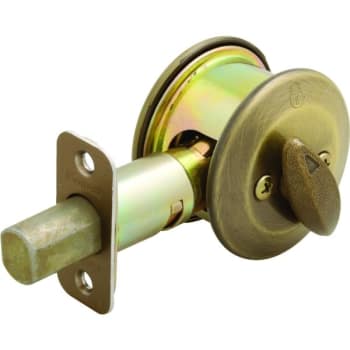 Image for Kwikset® 667 Deadbolt with Thumbturn and Exterior Plate, 2.375/2.75" Backset, Metal, Antique Brass from HD Supply