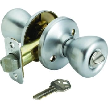 Kwikset® Tylo® Door Knob with SmartKey Security™, Flat Ball, Entry, Grade 3, Metal, Satin Chrome