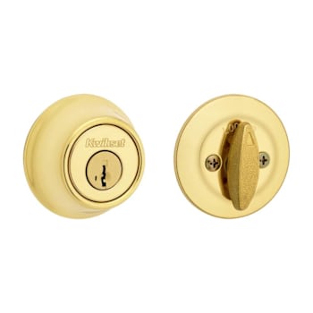 Kwikset 660 Series Polished Brass Single Cylinder Deadbolt With Smartkey Security
