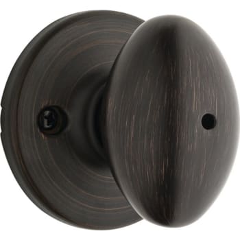 Kwikset® Aliso™ Door Knob, Egg, Privacy/Bed/Bath, Grade 3, Metal, Venetian Bronze