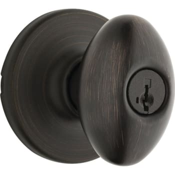 Kwikset® Aliso™ Door Knob with SmartKey Security™, Egg, Entry, Grade 3, Metal, Venetian Bronze