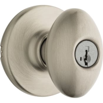 Image for Kwikset® Aliso™ Door Knob with SmartKey Security™, Egg, Entry, Grade 3, Metal, Satin Nickel from HD Supply