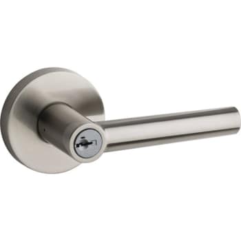 Image for Kwikset® Milan Door Lever with SmartKey Security, Round, Entry, Grade 2, Metal, Satin Nickel from HD Supply