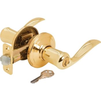 Kwikset® Tustin® Door Lever w/ SmartKey Security Wave (Brass)