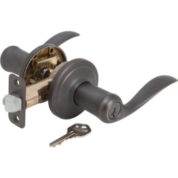 Image for Kwikset® Tustin® Door Lever w/ SmartKey Security Wave (Venetian Bronze) from HD Supply