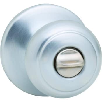 Image for Kwikset® Cove™ Door Knob, Flat Ball, Privacy/Bed/Bath, Grade 3, Metal, Satin Chrome from HD Supply