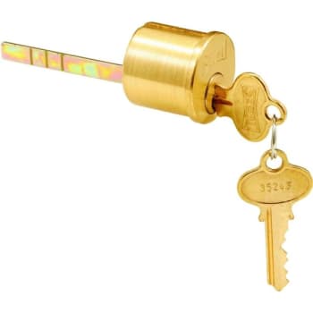 Image for Segal Brass Key Lock Cylinder Brushed, Brass Finish from HD Supply