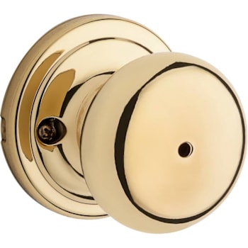 Kwikset Hancock Polished Brass Bed/Bath Privacy Flat Ball Door Knob