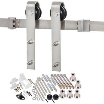 Image for Renin Decorative Sliding Barn Door Hardware - Stainless Steel Bent Strap from HD Supply