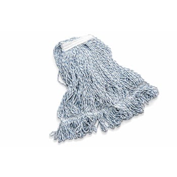 Renown Finish Mop Head, 18 Oz, Side Gate, Blue White, Package Of 2