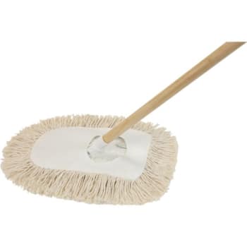 Maintenance Warehouse® Cotton Triangle Cut-End Dust Mop w/ 55 in Wood Handle (2-P