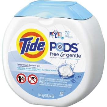 Image for Tide® 63 Oz Pods Free and Gentle Detergent Pods (72-Count) (4-Case) from HD Supply