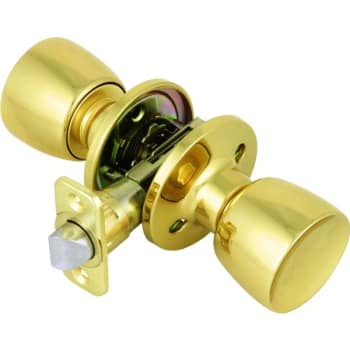 Image for Shield Security® 913800 Tulip Passage Knob, 2.375/2.75" Backset, Grade 3, Brass from HD Supply