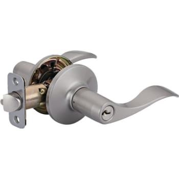 Image for Shield Security® 913839 Wave Entry Lever, 2.375/2.75" Backset, Grade 3, Satin Nickel from HD Supply