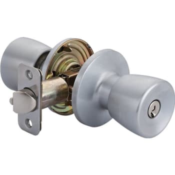 Image for Shield Security® 913840 Tulip Entry Knob, 2.375/2.75" Backset, Grade 3, Satin Chrome from HD Supply