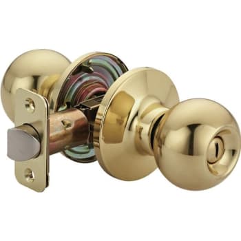 Shield Security® 913875 Round Ball Privacy Knob, Grade 3, 2.375/2.75" Backset, Grade 3, Brass