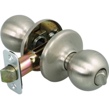 Kwikset® Polo® Door Knob, Round, Privacy/Bed/Bath, Grade 3, Metal, Satin Nickel