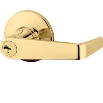 Image for Kwikset Kingston Polished Brass Keyed Entry Door Lever With Smartkey Security from HD Supply