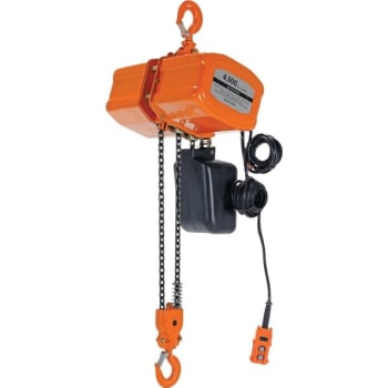 Image for Vestil 2000 lb Capacity Orange Economy Chain Hoist With 3 Phase Container from HD Supply