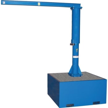 Vestil 500 lb Capacity Capacity Blue Port Jib Crane 10' With Concrete Base