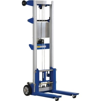 Image for Vestil 400 Lb Capacity Blue Fixed Straddle Hand Winch Lift Truck 35 X 25 X 67.5" from HD Supply