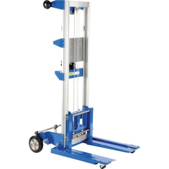 Image for Vestil 400 lb Capacity Blue Straddle Hand Winch Lift Truck 42-1/2 x 43-1/4 x 68" from HD Supply