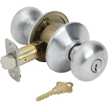 Image for Schlage® Plymouth F Series Knob, Entry, Grade Aaa, Die Cast Zinc, Satin Chrome from HD Supply
