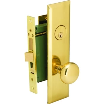 Image for Mortise Lockset w/ Single Cylinder Deadbolt-Left Hand Brass from HD Supply