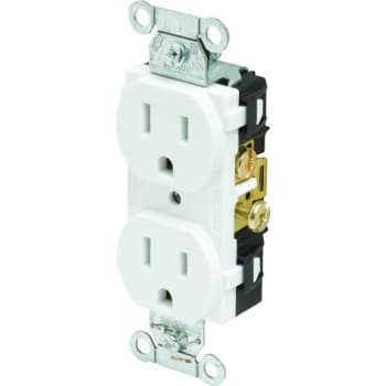 Image for Hubbell® 15 Amp 125 Volt Commercial Wire Grounding Duplex Standard Outlet (White) from HD Supply