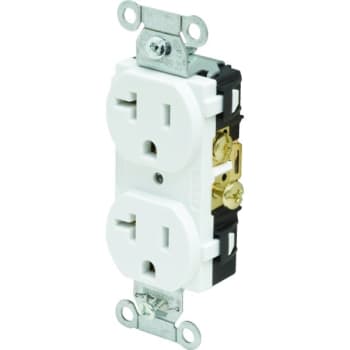 Hubbell® 20 Amp 125 Volt Commercial Self-Grounding Duplex Standard Outlet (White)
