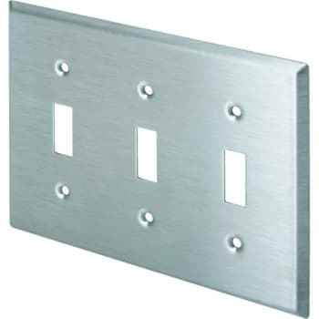 Image for Titan3 3-Gang Metal Toggle Wall Plate (Stainless Steel) from HD Supply