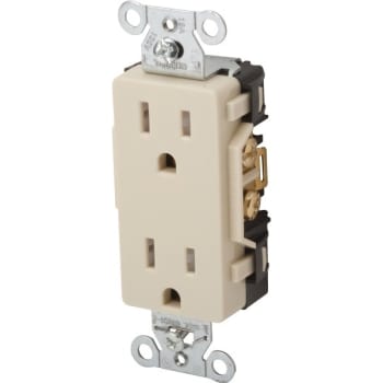 Hubbell® 15 Amp Commercial Straight Blade Duplex Standard Outlet (Ivory)