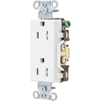 Image for Hubbell® 15 Amp 125 Volt Commercial Decorator Straight Blade Duplex Standard Outlet (White) from HD Supply