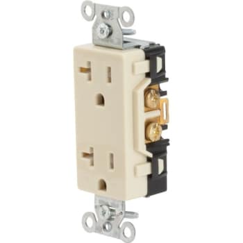 Image for Hubbell® 20 Amp 125 Volt 3-Wire Grounding Straight Blade Duplex Standard Outlet (Ivory) from HD Supply