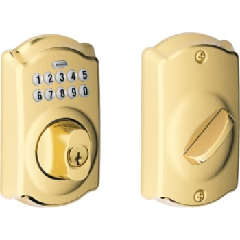 Image for Schlage Camelot Keypad Deadbolt With Turn-Lock, Brass from HD Supply