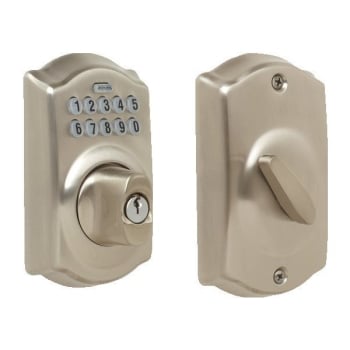 Image for Schlage Camelot Keypad Deadbolt With Turn-Lock, Satin Nickel from HD Supply