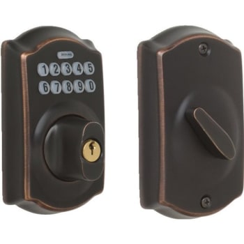 Image for Schlage Camelot Keypad Deadbolt With Turn-Lock, Aged Bronze from HD Supply